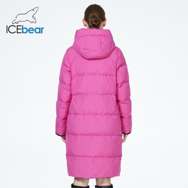 Rose White Long Womens Puffer Coat Lightweight Double Sided Winter Jacket