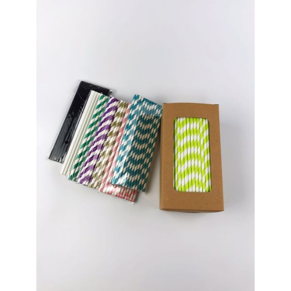 12mm 4 plys Paper Straws for Bubble Tea Drinking Customized Logo Customizable Design