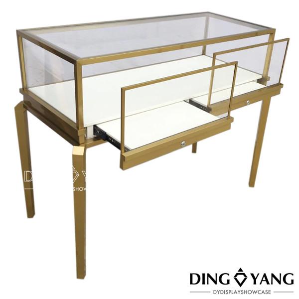 Brushed Bronze Lockable Jewelry Display Cases