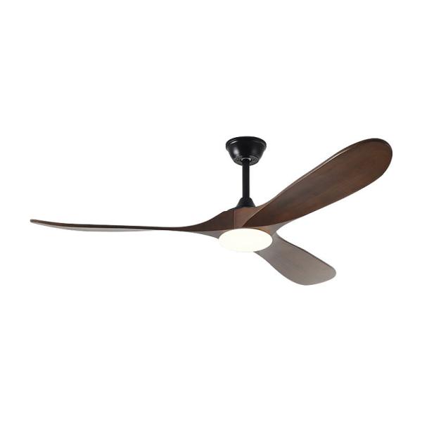 Ventilador de techo moderno con 3 aspas de madera maciza de 52 pulgadas, estilo nórdico de lujo, motor DC silencioso, luz, ventilador de techo grande
