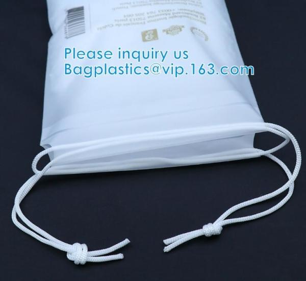 Biodegradable Drawstring Laundry Bag With Printing,Logo Printed Poly Drawstring Hotel/Travel Laundry Plastic Bag