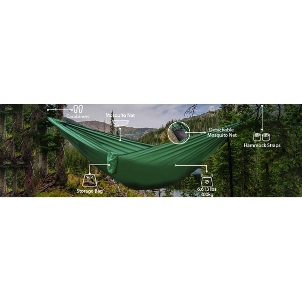 High Load Capacity 300kg 750g Portable Camping Hammock