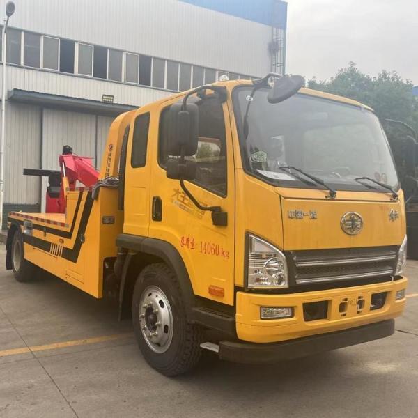 FAW JieFang Heavy Duty Tow Truck Wrecker With Trailer Truck Flatbed Platform Wrecker Truck