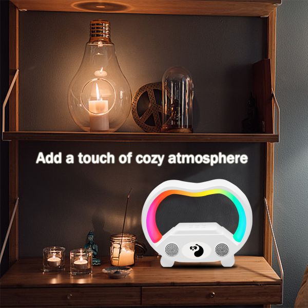 Waterproof Portable RGB Alarm Clock Build In Battery Outdoor Wireless Speaker