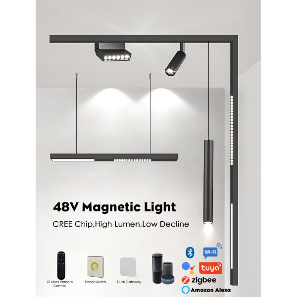 9w Round Magnetic Track Spotlight Living Room Home Lighting Grille Lamp