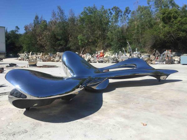 Grande escultura exterior de aço inoxidável, grandes esculturas modernas do jardim