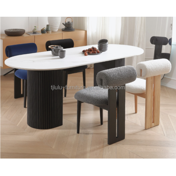 Modern Living Furniture Design Fabric Dining Room Restaurant Chair with Solid Wood Style