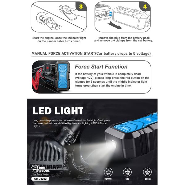 Ультрабезопасный 12В 24В 2000А Батарейный бустер пакет прыжок Стартер Power Bank для транспортных средств грузовик автомобиль