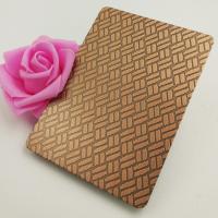 Gold Mirror Etched Finish Patterned Stainless Steel Sheet 0.9mm For KTV Decoration