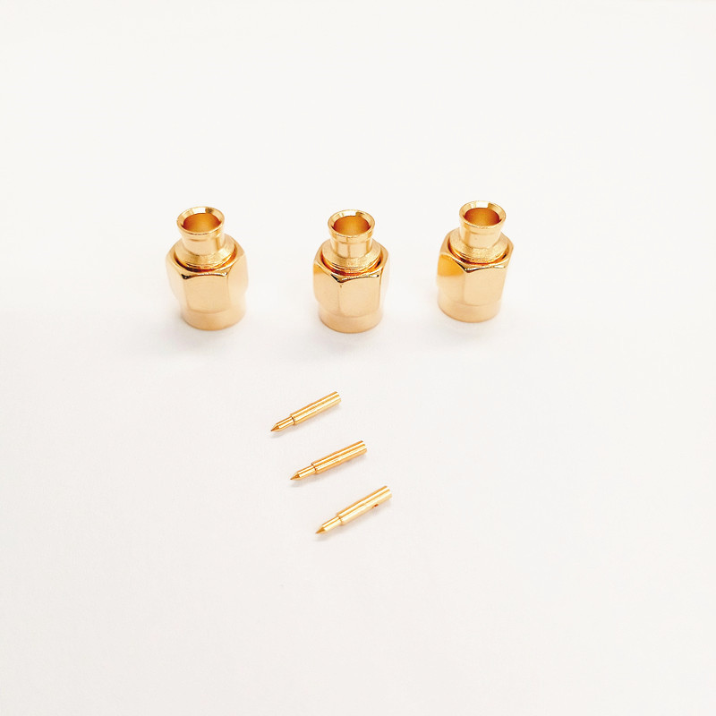 50 Ohm RF Coaxial Connector RPSMA-JB2 Reverse Polarity SMA Straight Plug Solder Connector For RG405 / 086 Semi-Rigid Cable