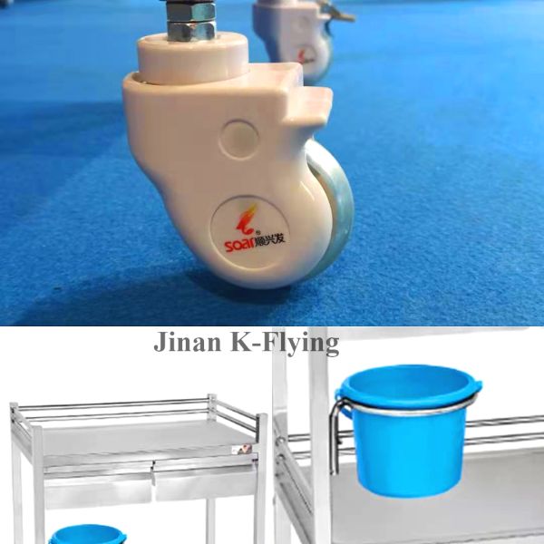 304 Stainless Steel Medical Trolley Cart for Clinic