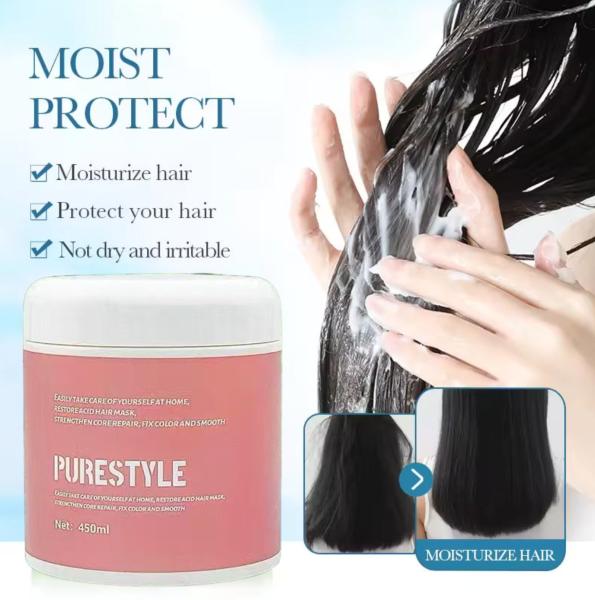 PureStyle  OEM Hair Mask Raw Material  Anti Frizz Acidic Keratin Brazilian Treatment Nourishing Moisturizing Hair Care