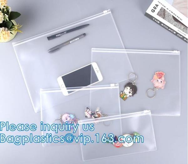 Vinyl Slider PE PVC EVA Forsted Matte Compostable Zipper Lock Bag, Holographic Laser Zip Seal Grip Bags