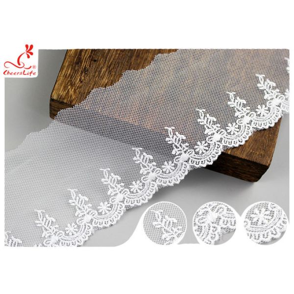 Отделка шнурка нейлона вышивки Шри-Ланки флористическая с подгонянным материалом хлопка