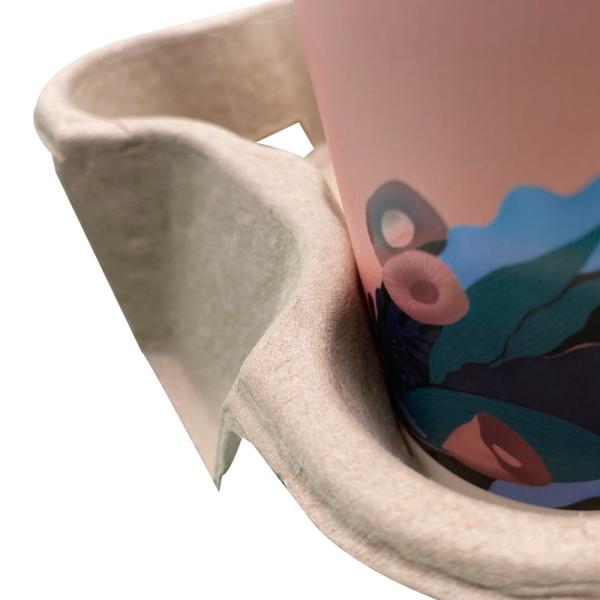 Takeout Containers For 4 Cups 100% Compostable Biodegradable For Coffee Or Tea Cup