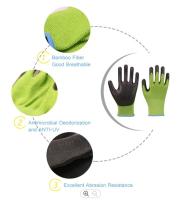 Resistência de bambu do alcaloide das luvas do trabalho do plutônio da fibra do jardim 13G unisex