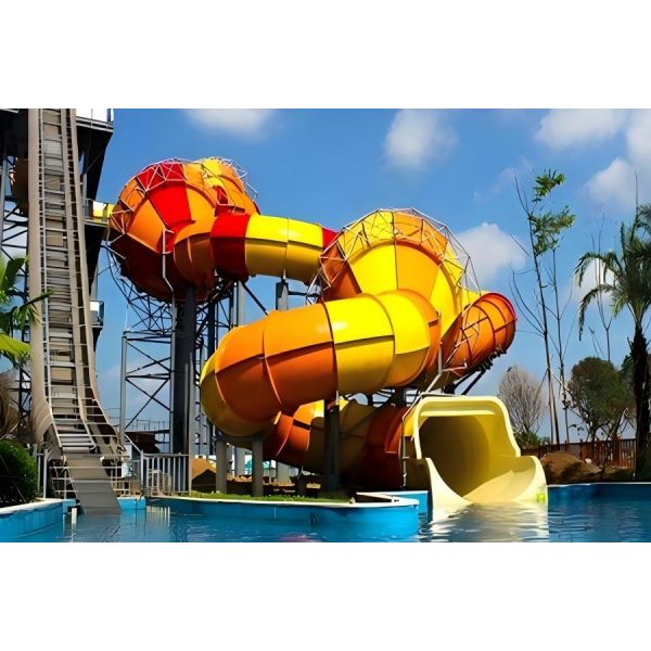 Amusement Park Honeycomb Fiberglass Water Slide Anti Aging 17m Height