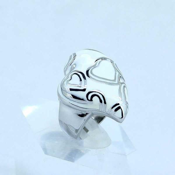 stainless steel heart shape ring with enemal  LRX09