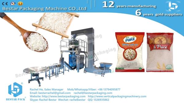 Automatic rice 500g pouch packaging machine with 10 heads weigher BSTV-750AZ