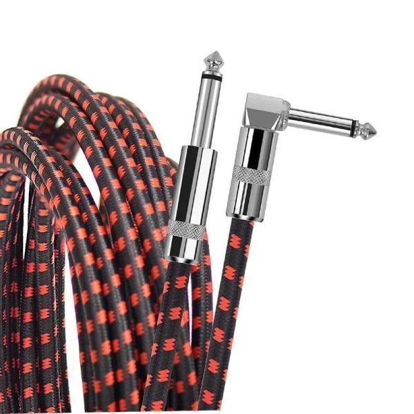 US Braid Jack câbles de guitare électriques en tweed de 6,35 mm avec technologie silencieuse