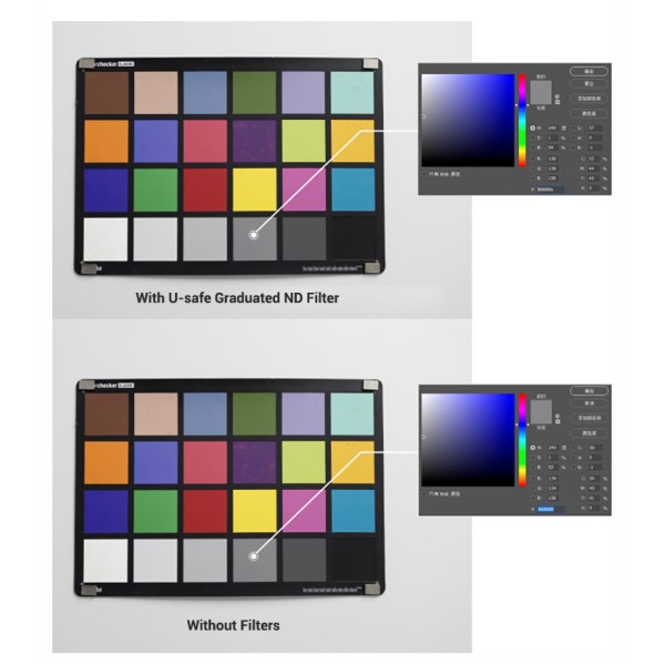 150x170mm Reverse GND Filter Nano Coating Reverse Graduated ND Filter With No Color Cast