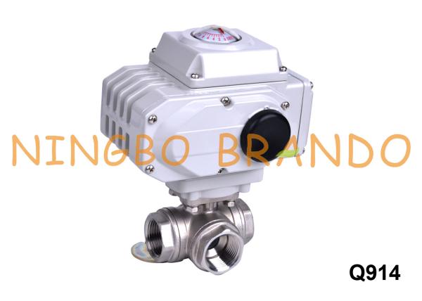 1 válvula de bola de aço inoxidável de 3 maneiras com atuador elétrico 24V 220V