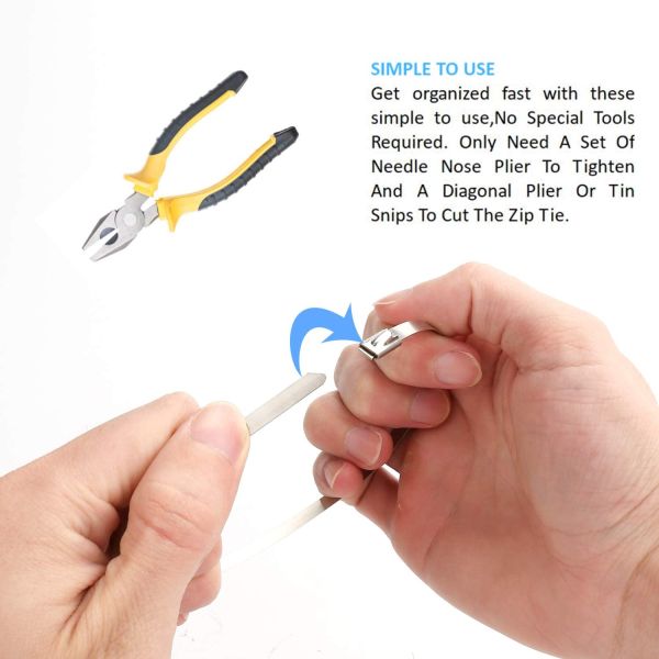 4.6mm Width Steel Cable Ties 300mm Length SS Zip Ties Abrasion Resistant