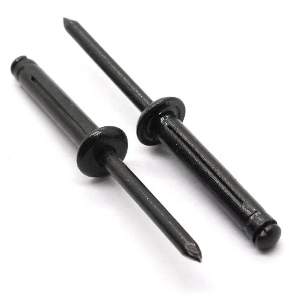 Customized Black Pop Rivet Flat Domed Head Aluminium And Stainless Steel Material