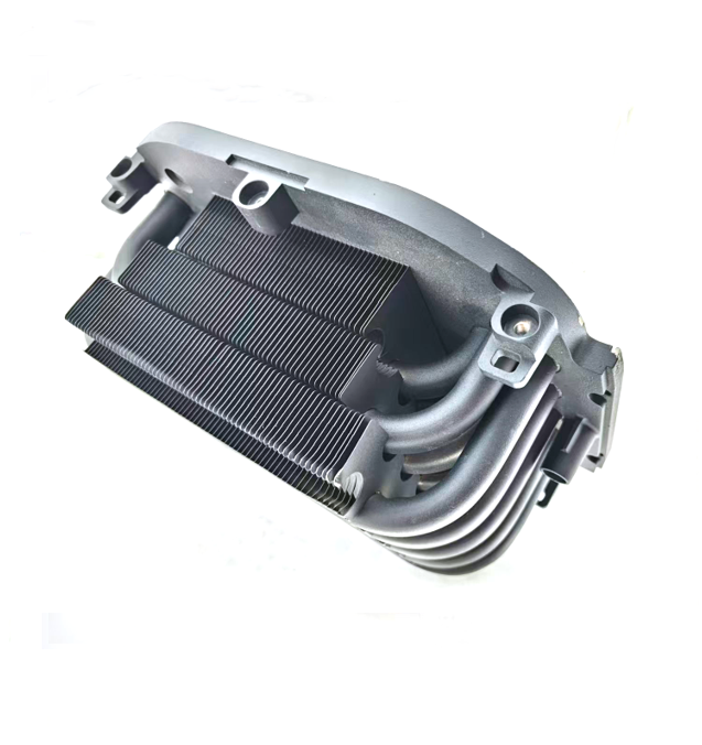 6 Heat Pipe Down Blow CPU Heatsink, Black U Shape Heat Pipe Aluminum Fin Heatsink For ITX Mini PC Cooling