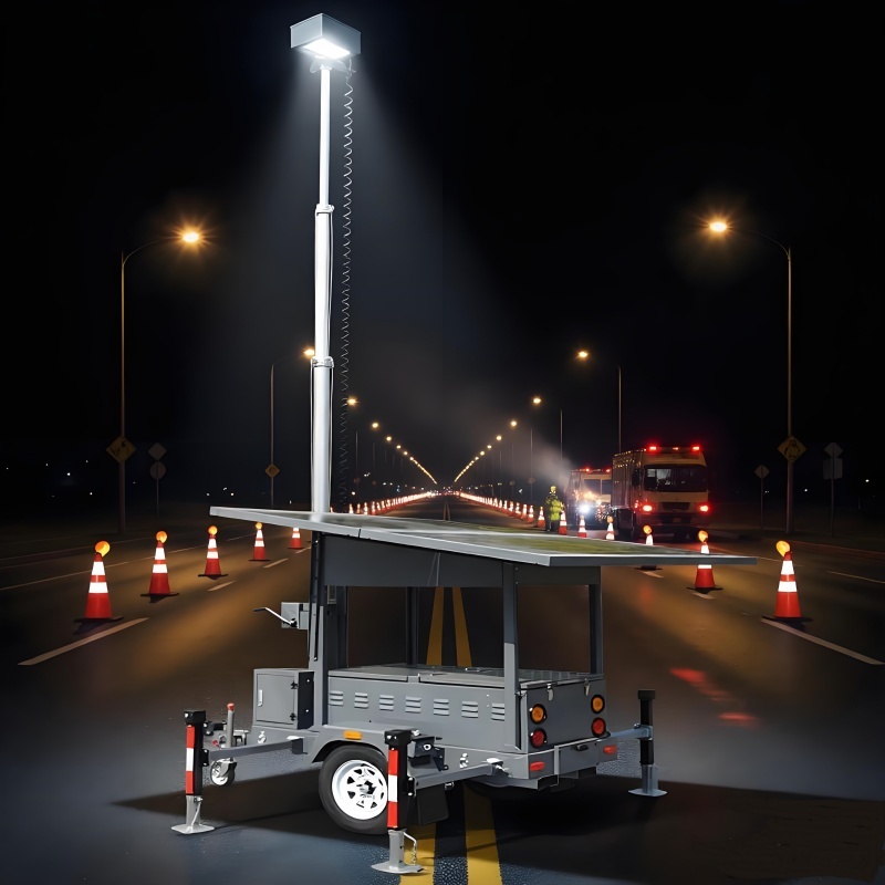 Surveillance Light Tower With AI Detection Solar Generator Energy Backup Power Storage Mobile LED Light Tower
