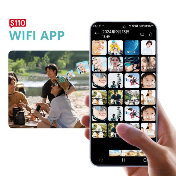 Wearable Small Fpv Camera WiFi Video Camcorder 110°Wide Angle Lens Anti Shake APP Control