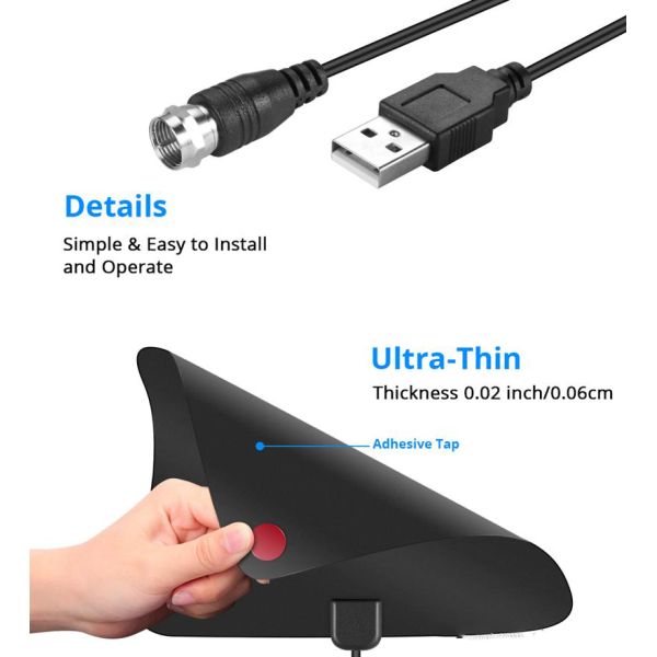 HDTV Antenna Indoor TV Antenna Range up to 60 Miles with Amplifier Signal Booster