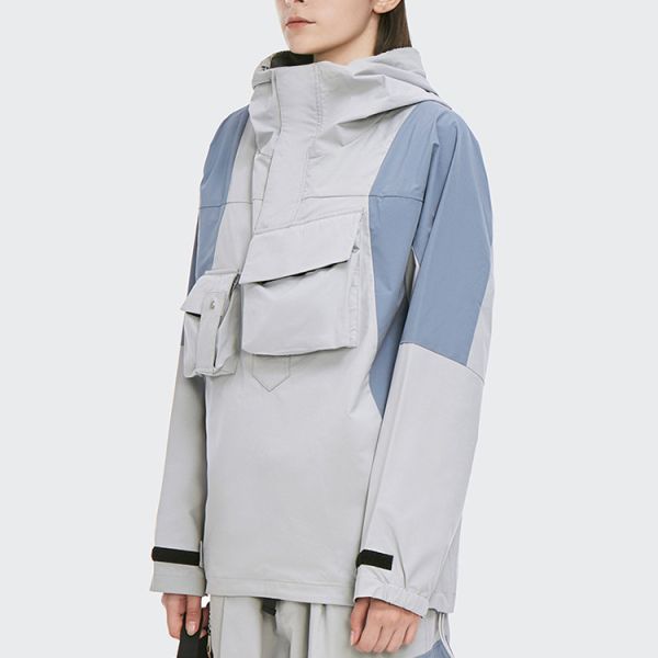 Waterproof Woven Wind Running Sports Track Jackets Multi Pocket Male Knit Cargo Jacket