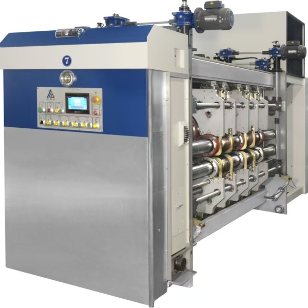 Multi servo pressure free feed structure Lead Edge Vacuum Transfer 4 Color Printer+Slotter+Die Cutter+Vibrator+ Stacker