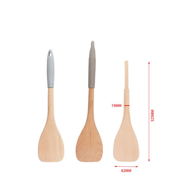Contenedores de cocina Conjunto de sartén no adhesivo Contenedores de cocina Espátula de madera Contenedores de cocina duraderos