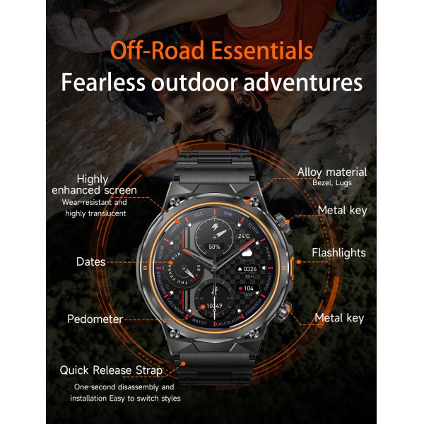 AK81 Smart Watch for Sports IP68 Waterproof 1.46