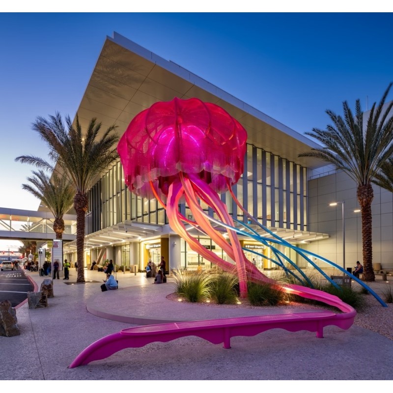 Dynamic Sculpture Custom LED Giant Jellyfish Art Installations Ideal for Urban Landscape Enhancement and Public Space Decoration