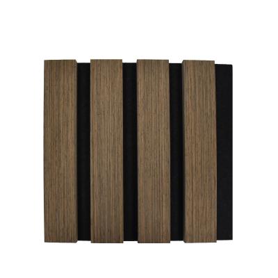 3D Model Design Wood Slat Wall Panels Black Customized For Noise Reduction