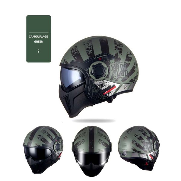 Custom Vintage Open Face Motorcycle Helmet with Mask Delivery Time 30-35 Work Days