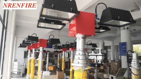 6m vertical mount pneumatic telescopic mast lighting tower 4x1000W Halogen Lamps/ remote control/ tilt and turn unit