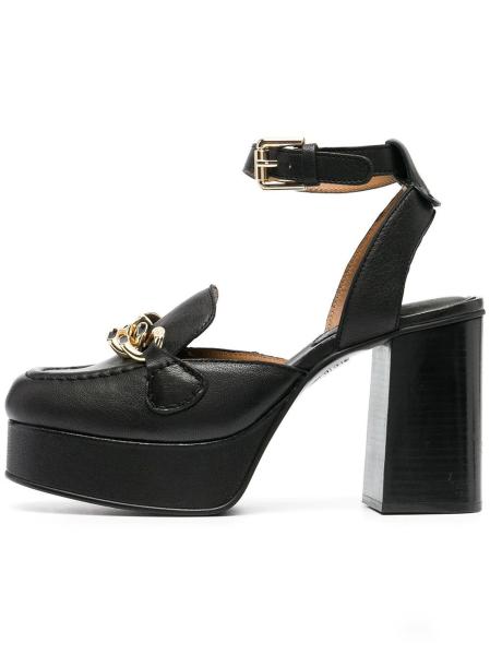 JBPH0303 Black BSCI Ladies Block Heel Sandals Super Light Rubber Sole