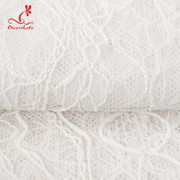 High quality White nylon lace fabric for long dress