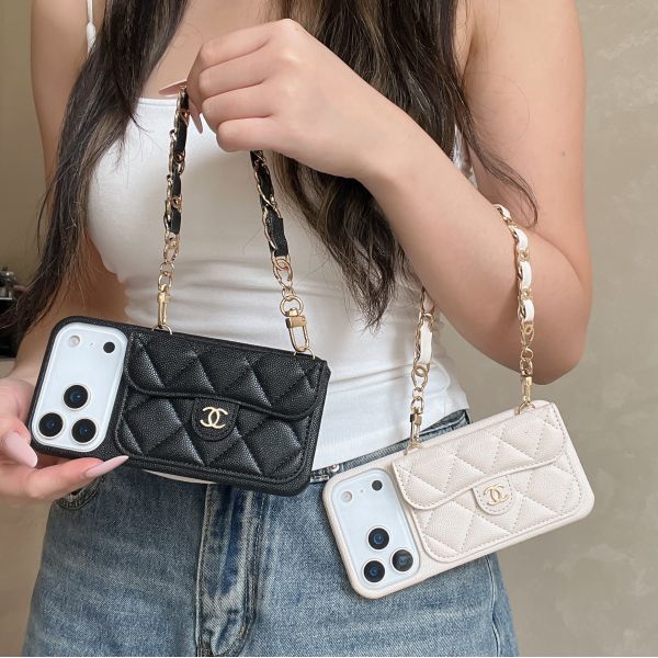 Lychee Pattern Card Holder iPhone 17 Pro Max Phone Case with Handheld Short Chain Leather 16 Pro Protective Cover