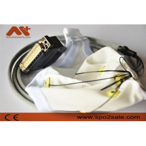 Медицинский кабель Neurofeedback EEG интегрировал 10 шляпу руководств EEG для электрода олова зажима уха