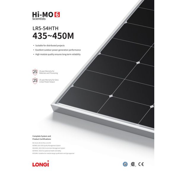 Mono панель солнечных батарей клетки панели солнечных батарей 435W 440W 445W 450W 108 Qcells Longi 455w
