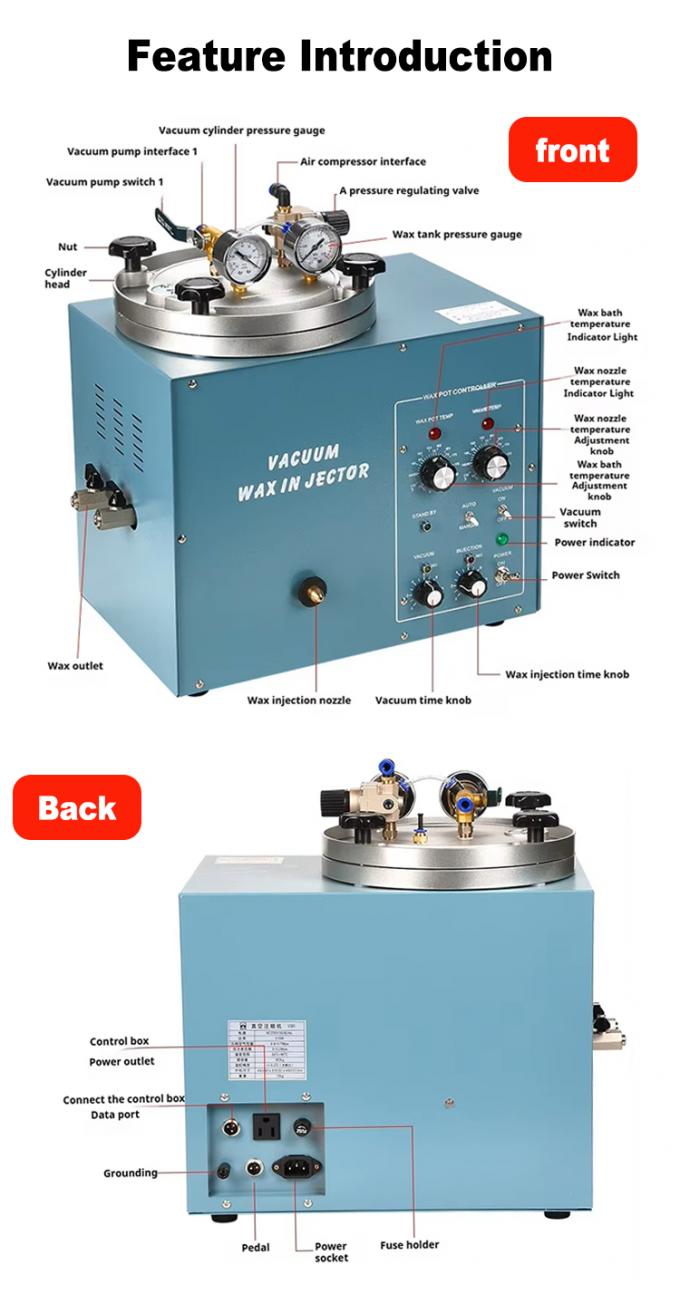 Precision Wax Injection Machine with 0-85 Degree Temperature Range 3kg Wax Content and 510W Power for Jewelry Manufacturing
