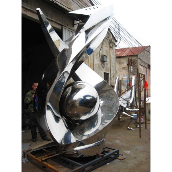 Design city mall plaza park campus large stainless steel art modern abstract creative sculpture furnishings
