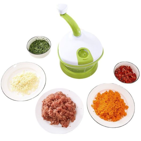 Food Hand-Powered Vegetable Slicer Chopper Meat Grinder Mixing Salad Spinner with Lid