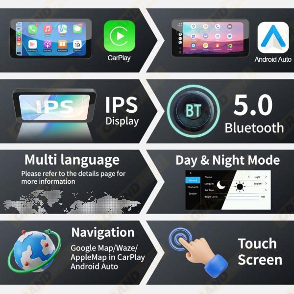 Motorista GPS Navigador Rádio Portátil 6.3 polegadas Motor Carplay Android Auto Motor sem fio Carplay Motor Bike GPS Navegação