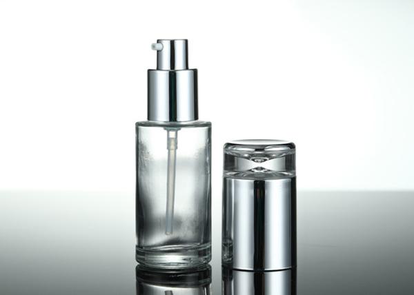 Empty Facial Oil Packaging Clear Frosted Glass Cosmetic Pump Bottle 50ml 80ml 100ml